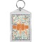 Orange & Blue Leafy Swirls Bling Keychain (Personalized)