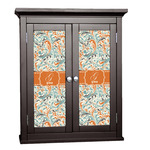 Orange & Blue Leafy Swirls Cabinet Decal - Custom Size (Personalized)