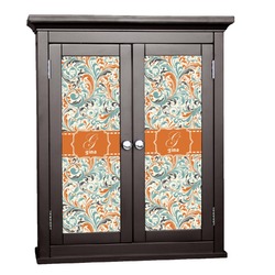 Orange & Blue Leafy Swirls Cabinet Decal - Custom Size (Personalized)