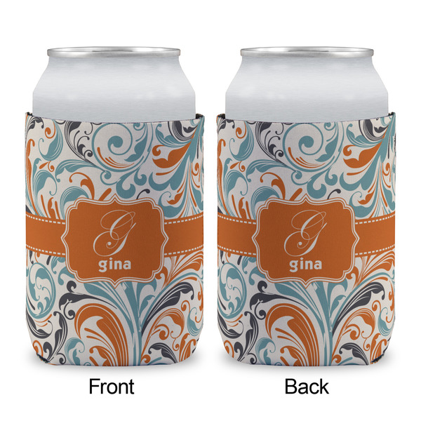 Orange & Blue Leafy Swirls Can Sleeve - APPROVAL (single)