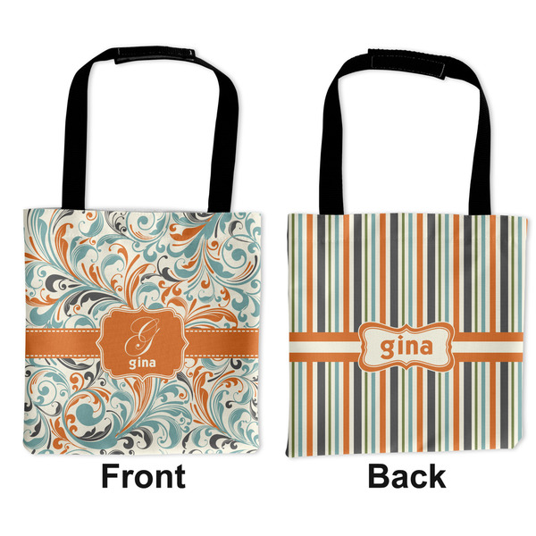 Orange & Blue Leafy Swirls Car Bag - Apvl