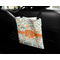 Orange & Blue Leafy Swirls Car Bag - In Use