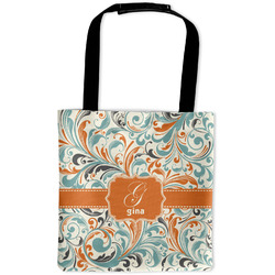 Orange & Blue Leafy Swirls Auto Back Seat Organizer Bag (Personalized)