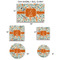 Orange & Blue Leafy Swirls Car Magnets - SIZE CHART