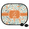 Orange & Blue Leafy Swirls Car Side Window Sun Shade (Personalized)