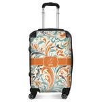 Orange & Blue Leafy Swirls Suitcase - 20" Carry On (Personalized)