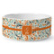 Orange & Blue Leafy Swirls Ceramic Dog Bowl - Medium - Front