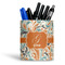 Orange & Blue Leafy Swirls Ceramic Pen Holder - Main