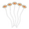 Orange & Blue Leafy Swirls Clear Plastic 7" Stir Stick - Oval - Fan
