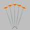 Orange & Blue Leafy Swirls Clear Plastic 7" Stir Stick - Round - Fan View