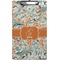 Orange & Blue Leafy Swirls Clipboard (Legal Size) (Personalized)