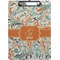Orange & Blue Leafy Swirls Clipboard (Letter Size) (Personalized)