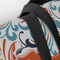 Orange & Blue Leafy Swirls Closeup of Tote w/Black Handles
