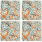 Orange & Blue Leafy Swirls Cloth Napkins - Personalized Dinner (APPROVAL) Set of 4