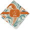 Orange & Blue Leafy Swirls Cloth Napkin w/ Name and Initial