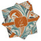 Orange & Blue Leafy Swirls Cloth Napkins - Personalized Lunch (PARENT MAIN Set of 4)