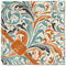 Orange & Blue Leafy Swirls Cloth Napkins - Personalized Lunch (Single Full Open)