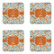 Orange & Blue Leafy Swirls Coaster Set - APPROVAL
