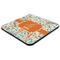 Orange & Blue Leafy Swirls Coaster Set - FLAT (one)