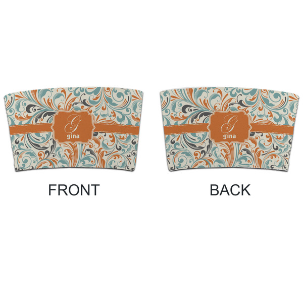 Orange & Blue Leafy Swirls Coffee Cup Sleeve - APPROVAL
