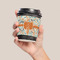 Orange & Blue Leafy Swirls Coffee Cup Sleeve - LIFESTYLE
