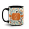 Orange & Blue Leafy Swirls Coffee Mug - 11 oz - Black