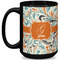 Orange & Blue Leafy Swirls Coffee Mug - 15 oz - Black Full