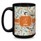 Orange & Blue Leafy Swirls Coffee Mug - 15 oz - Black
