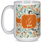 Orange & Blue Leafy Swirls Coffee Mug - 15 oz - White Full