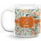 Orange & Blue Leafy Swirls 20 Oz Coffee Mug - White (Personalized)