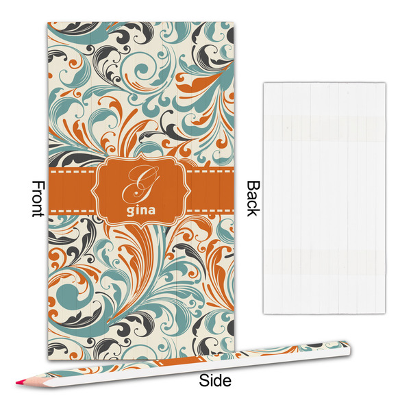 Orange & Blue Leafy Swirls Colored Pencils - Approval