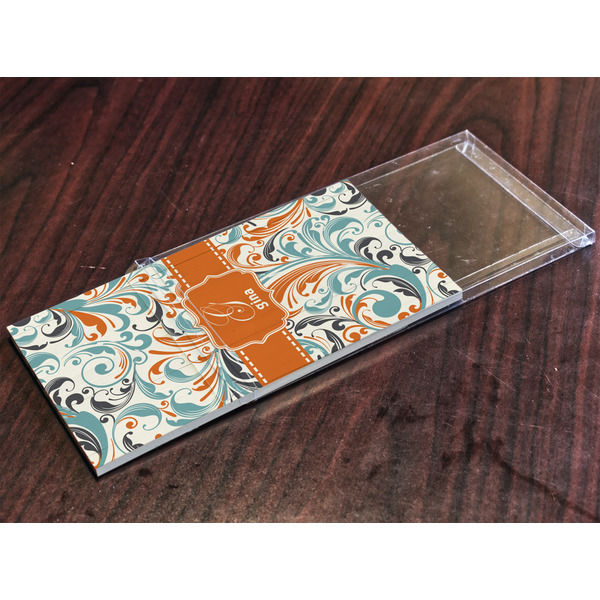 Orange & Blue Leafy Swirls Colored Pencils - In Package