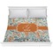 Orange & Blue Leafy Swirls Comforter (King)