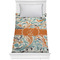 Orange & Blue Leafy Swirls Comforter (Twin)