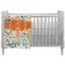 Orange & Blue Leafy Swirls Crib Comforter / Quilt (Personalized)