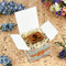 Orange & Blue Leafy Swirls Cubic Gift Box - In Context