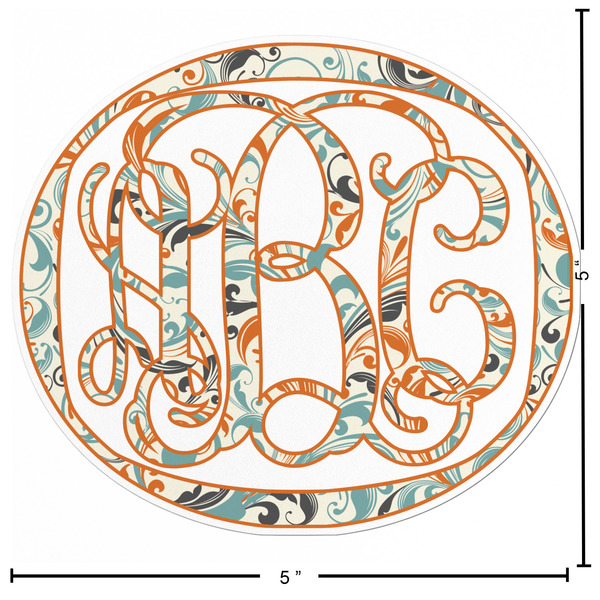 Orange & Blue Leafy Swirls Custom Shape Iron On Patches - L - APPROVAL