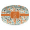 Orange & Blue Leafy Swirls Microwave & Dishwasher Safe CP Plastic Platter - Main