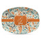 Orange & Blue Leafy Swirls Plastic Platter - Microwave & Oven Safe Composite Polymer (Personalized)