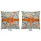 Orange & Blue Leafy Swirls Decorative Pillow Case - Approval