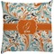 Orange & Blue Leafy Swirls Decorative Pillow Case (Personalized)