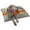 Orange & Blue Leafy Swirls Dog Bed - Large LIFESTYLE