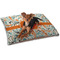 Orange & Blue Leafy Swirls Dog Bed - Small w/ Name and Initial