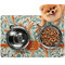 Orange & Blue Leafy Swirls Dog Food Mat - Small LIFESTYLE