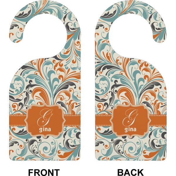Orange & Blue Leafy Swirls Door Hanger (Approval)