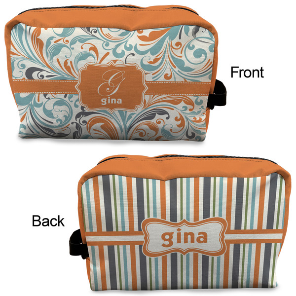 Orange & Blue Leafy Swirls Dopp Kit - Approval