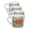 Orange & Blue Leafy Swirls Double Shot Espresso Mugs - Set of 4 Front