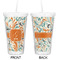 Orange & Blue Leafy Swirls Double Wall Tumbler with Straw - Approval