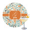 Orange & Blue Leafy Swirls Drink Topper - Large - Single with Drink
