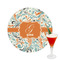 Orange & Blue Leafy Swirls Drink Topper - Medium - Single with Drink